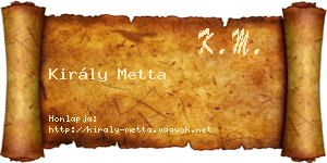 Király Metta névjegykártya